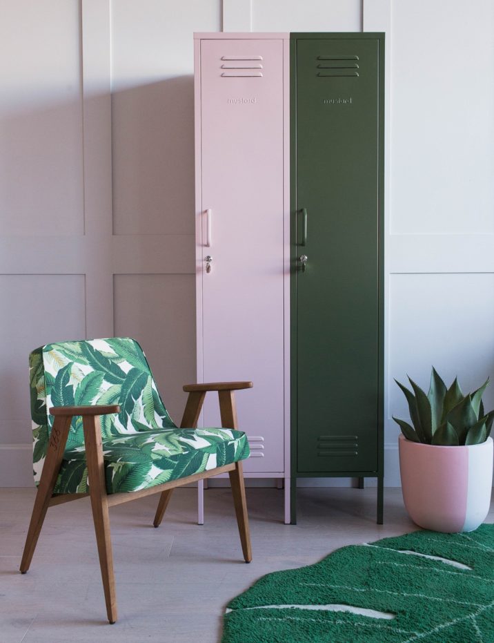 Pink & green mustard made locker
