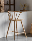 Albie Curved Back Wooden Stool - Natural
