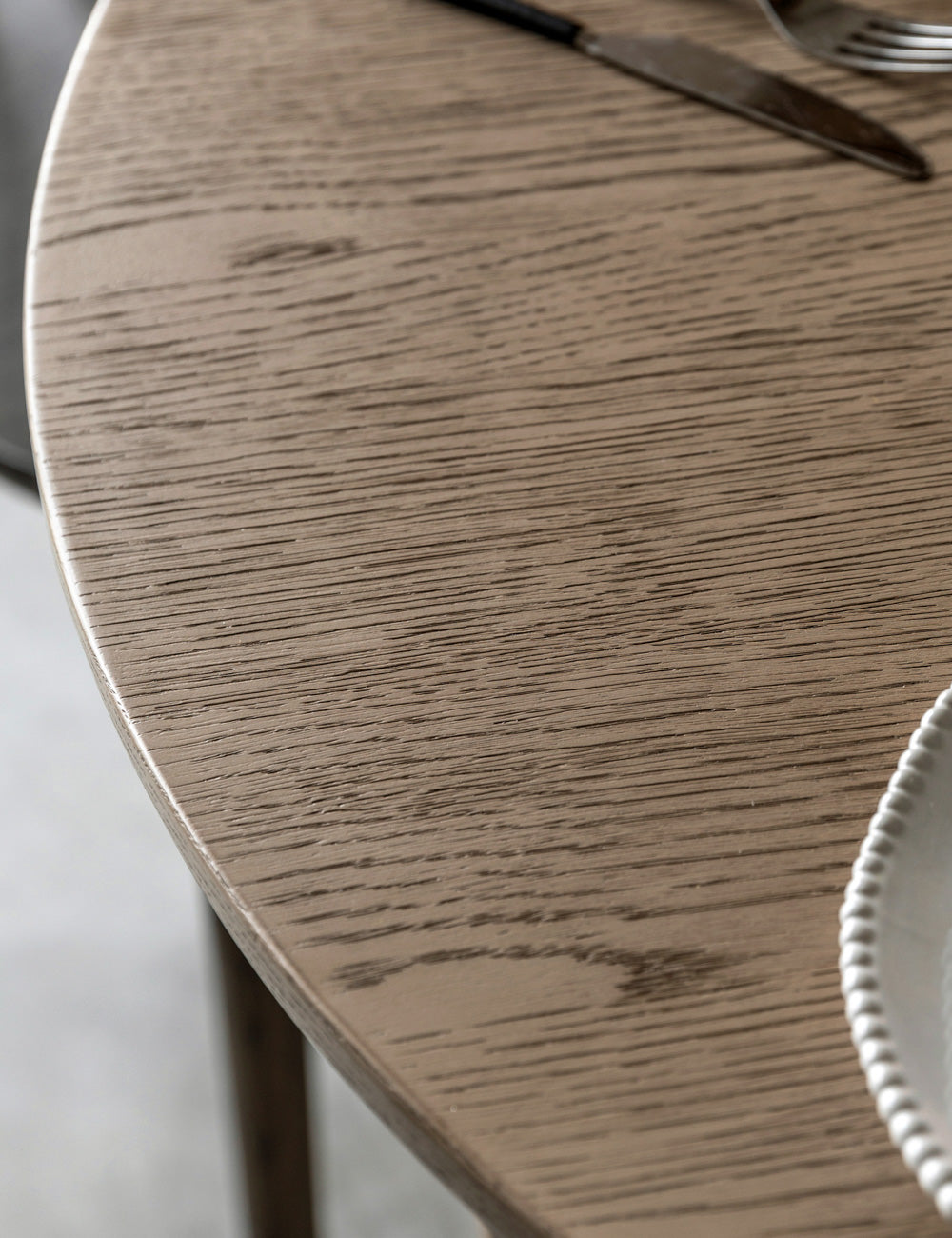 Albie Minimalist Round Dining Table - Smoked