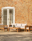 Four Piece Wood and Rattan Outdoor Lounge Set
