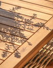 Four Piece Wood and Rattan Outdoor Lounge Set