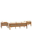 Four Piece Wood and Rattan Outdoor Lounge Set