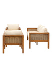 Four Piece Wood and Rattan Outdoor Lounge Set