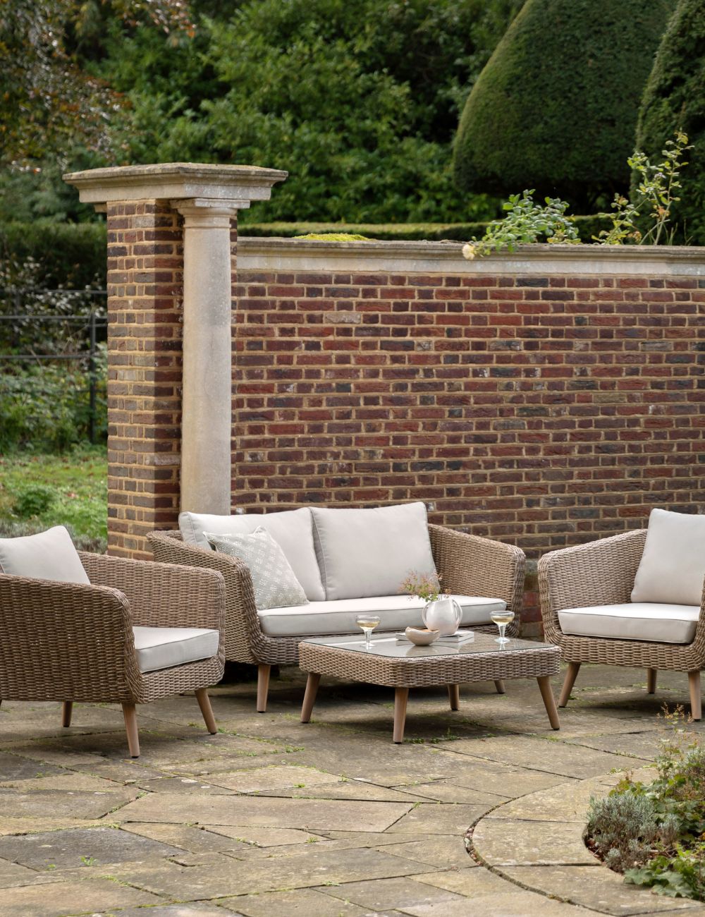 Four Piece Woven Outdoor Lounge Set