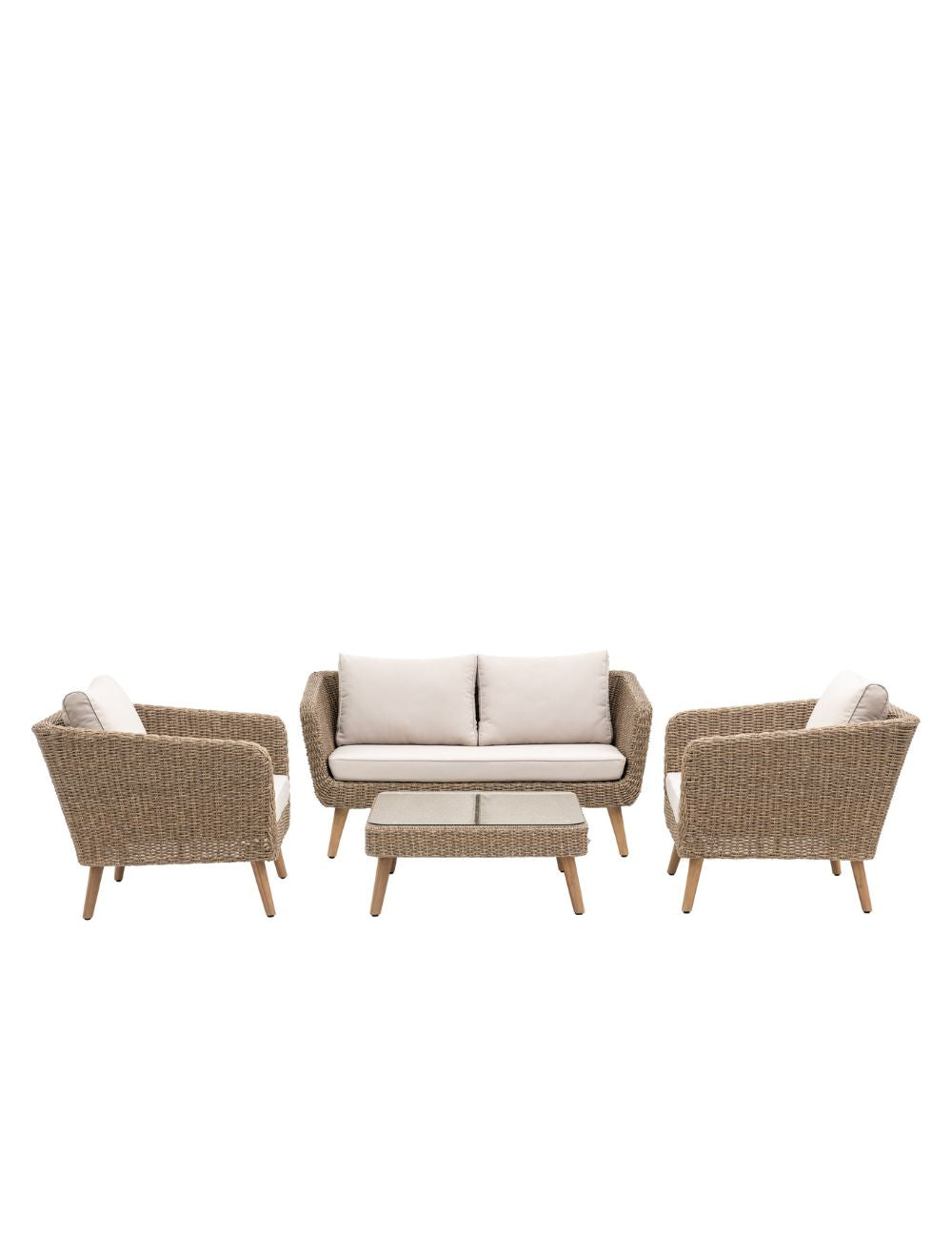 Four Piece Woven Outdoor Lounge Set