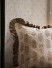 Blockprint Flower Cushion in Taupe