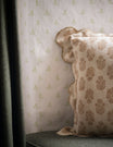 Scallop Blockprint Cushion in Taupe