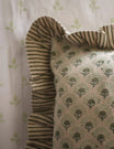 Fanflower Block Print Cushion in Forest