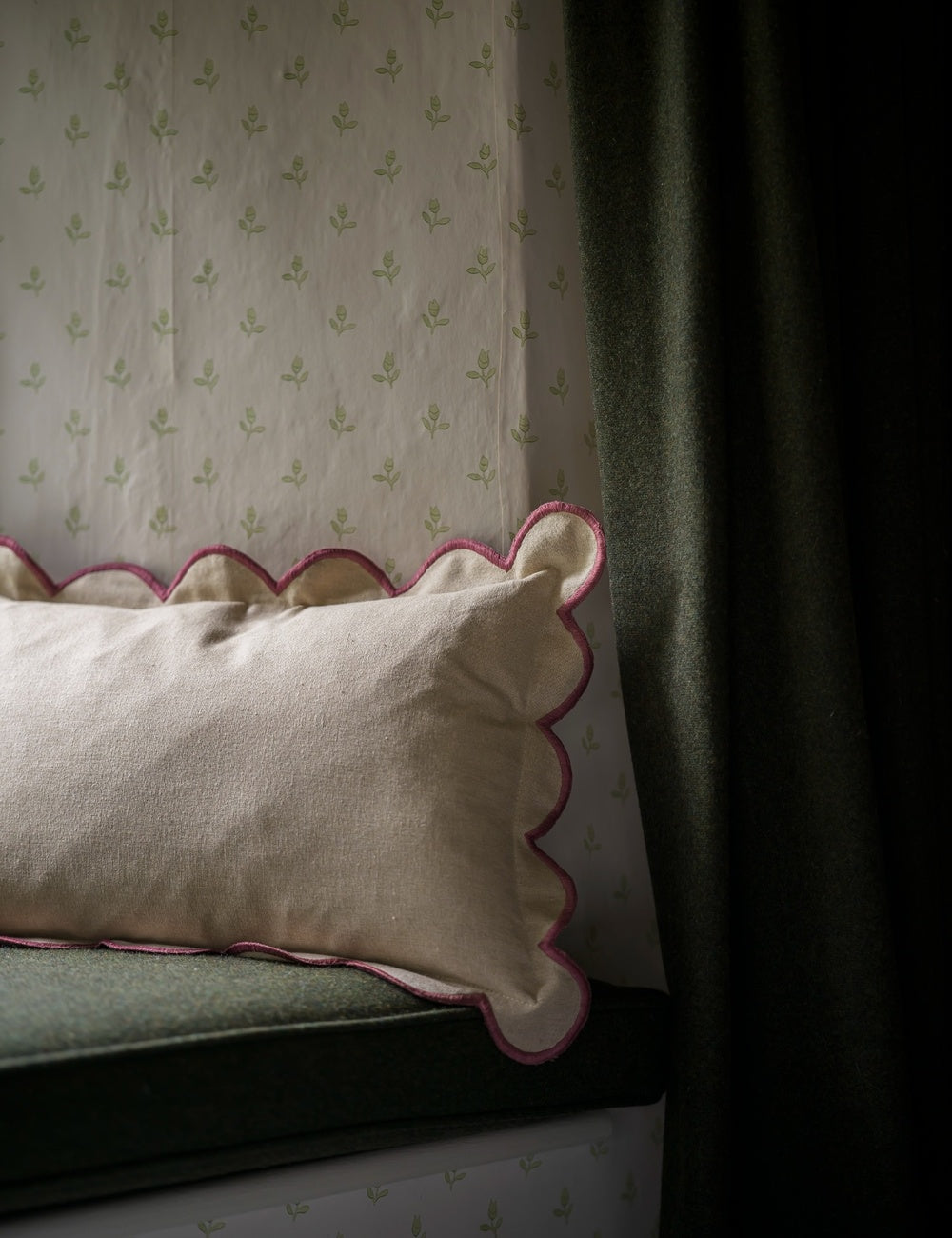 Scallop Cushion in Pomegranate