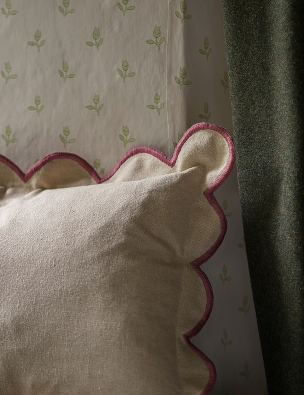 Scallop Cushion in Pomegranate