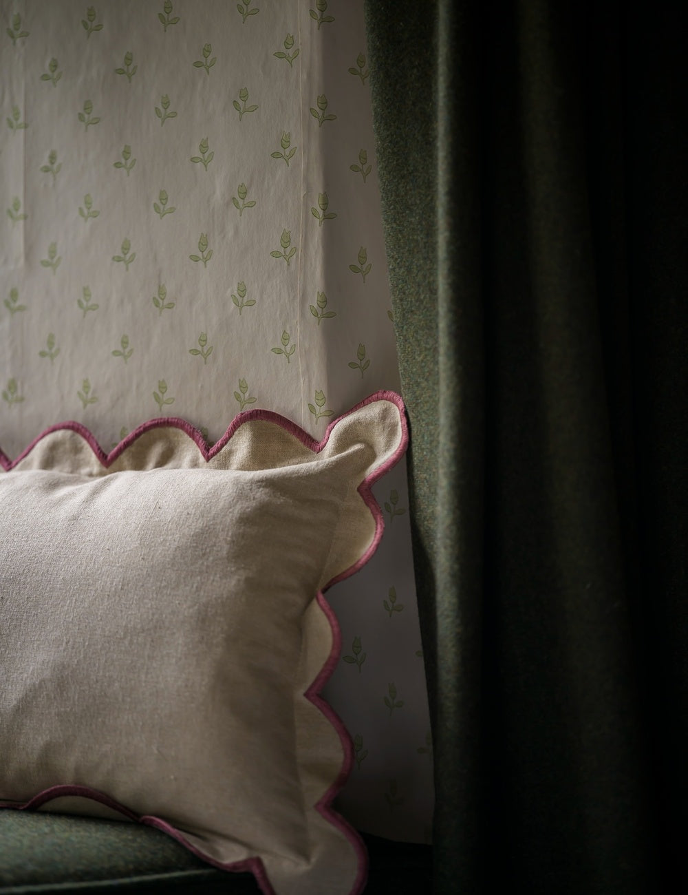 Scallop Cushion in Pomegranate