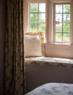 Stripe Frill Cushion in Taupe
