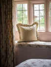 Stripe Frill Cushion in Forest