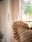 Stripe Frill Cushion in Brick