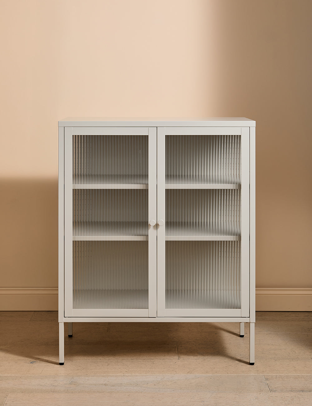 Medium Miles Glass Cabinet in Panna Cotta