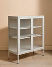Medium Miles Glass Cabinet in Panna Cotta