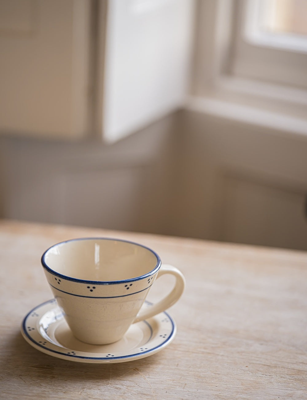 Breakfast Table Tea Cup & Plate in Blue