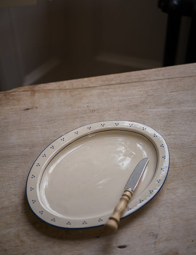 Breakfast Table Large Oval Platter in Blue