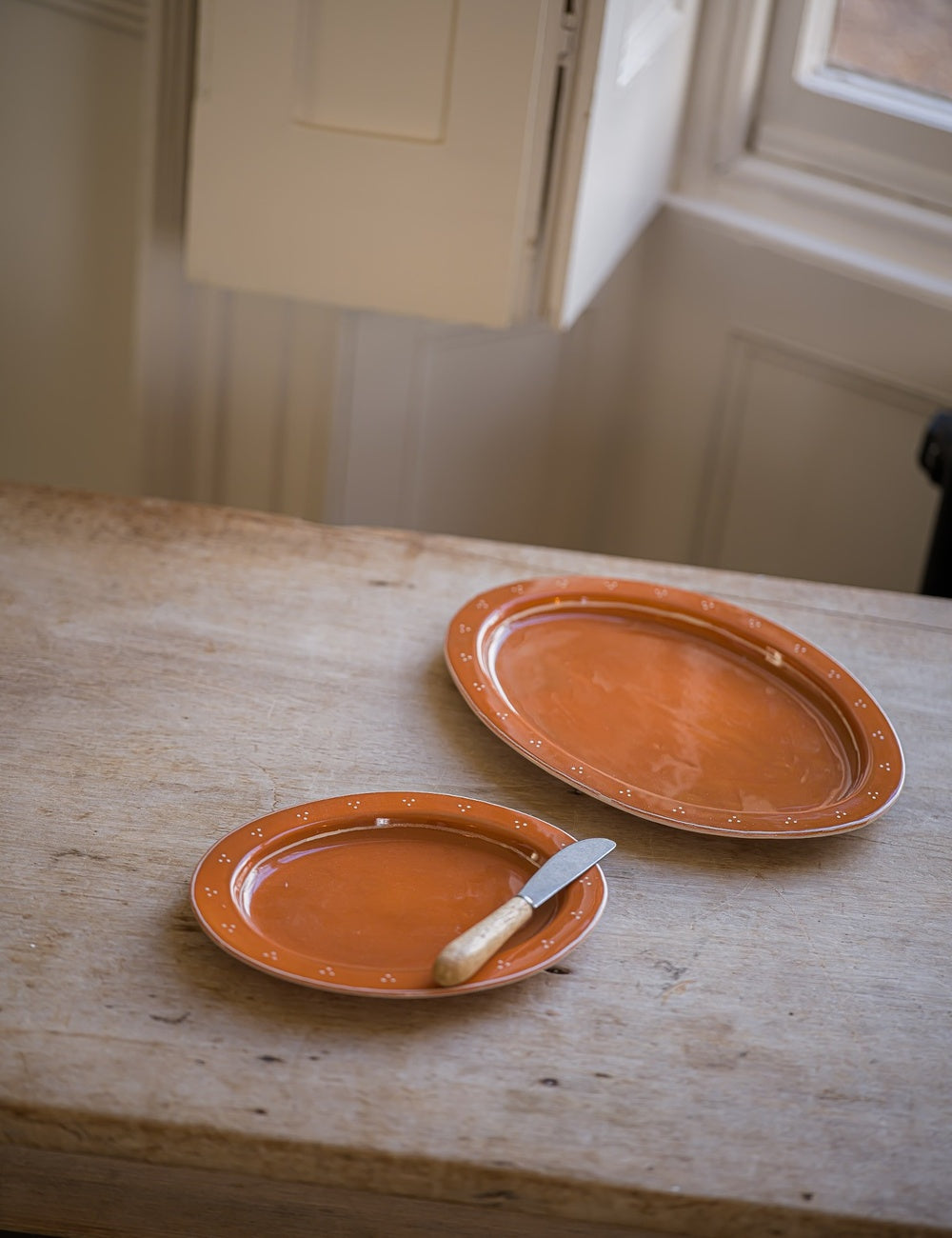 Breakfast Table Small Oval Platter in Terracotta