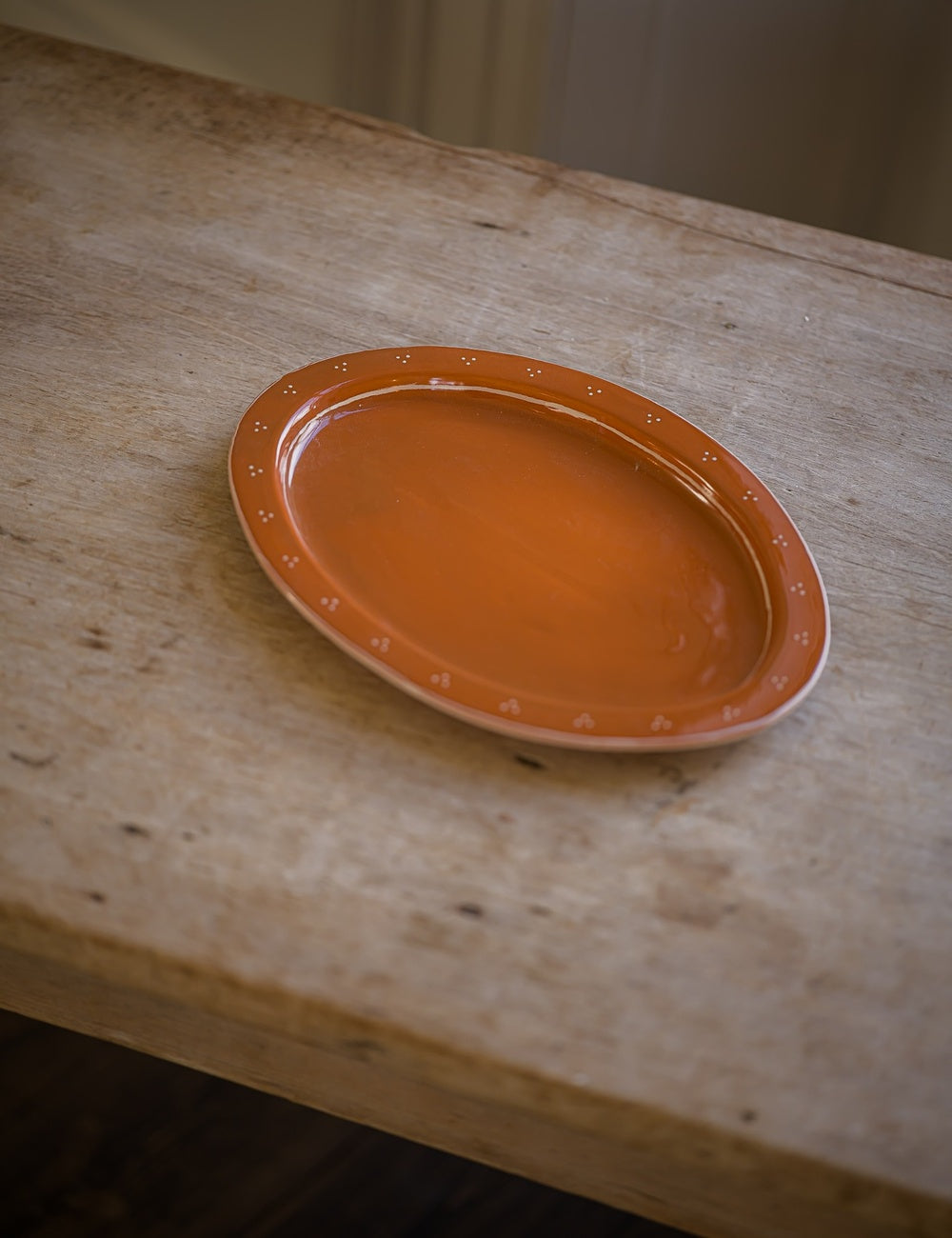 Breakfast Table Large Oval Platter in Terracotta