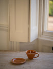 Breakfast Table Tea Cup & Plate in Terracotta