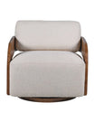 Harper Burl Swivel Chair in Cream Bouclé