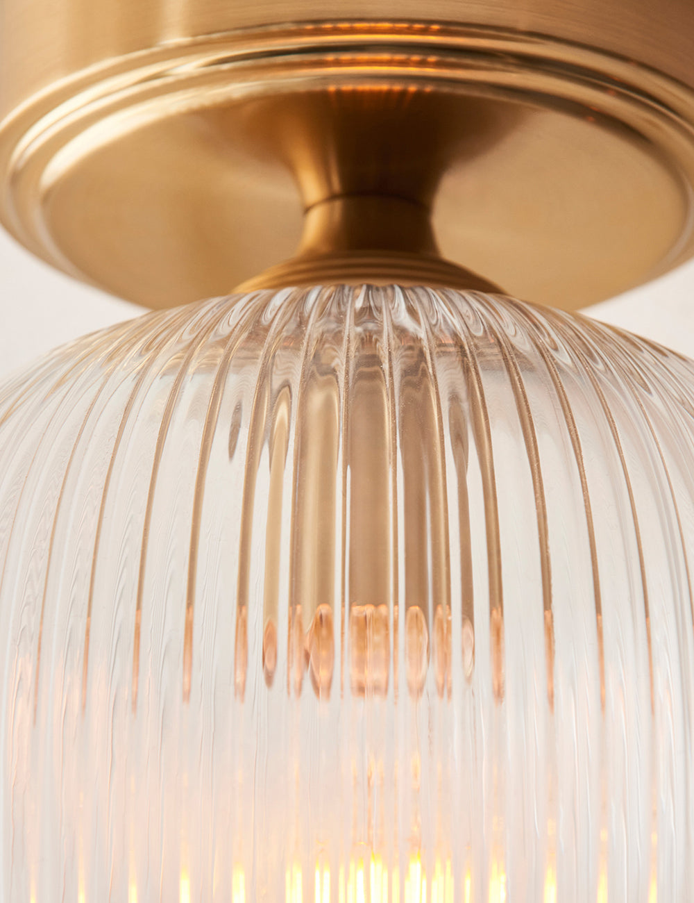 Fitzroy Ribbed ceiling Light Brushed Aged Brass