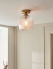 Fitzroy Ribbed ceiling Light Brushed Aged Brass