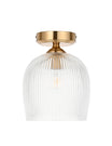 Fitzroy Ribbed ceiling Light Brushed Aged Brass
