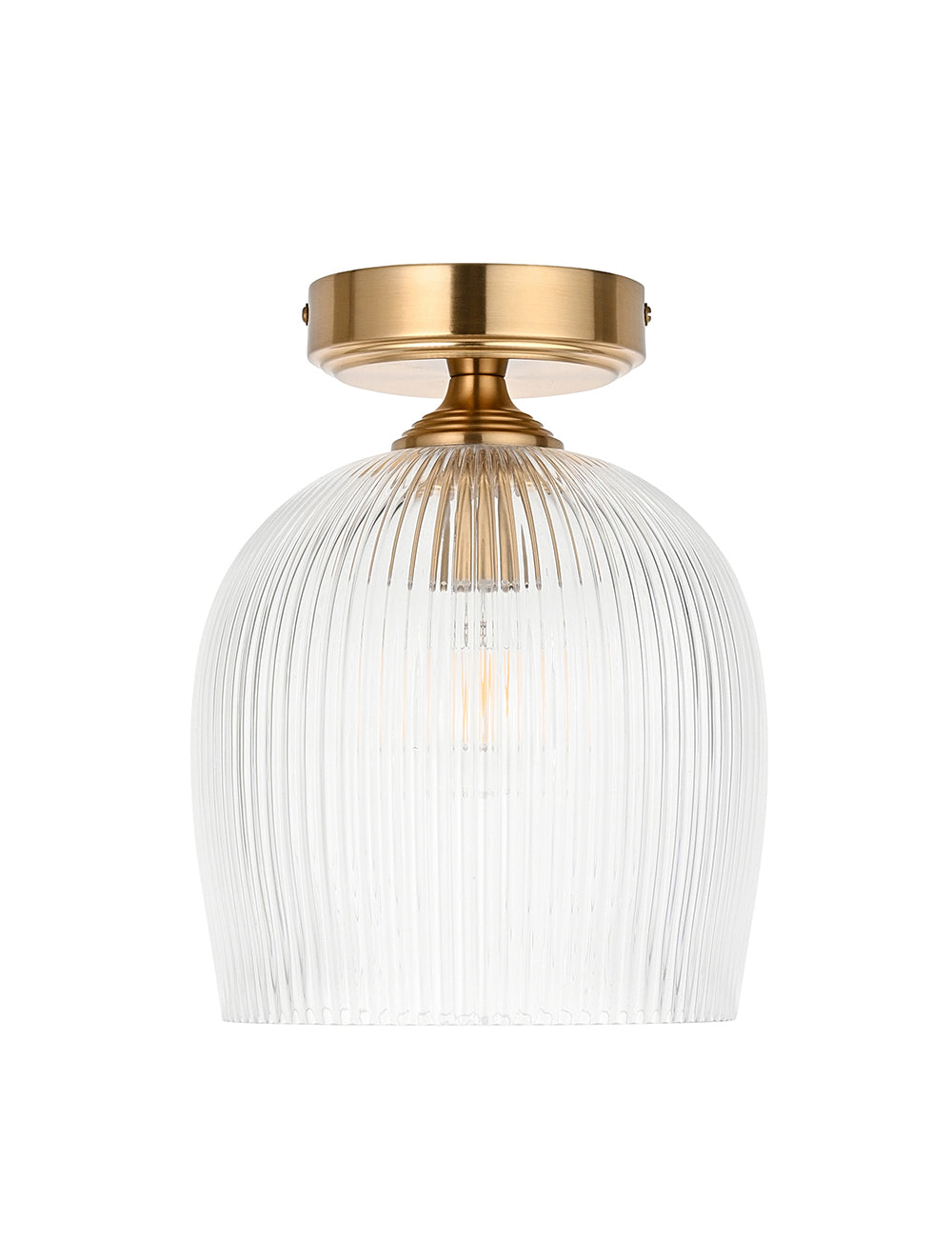 Fitzroy Ribbed ceiling Light Brushed Aged Brass