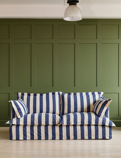 Bella 3 Seater Sofa in Stripe Indigo