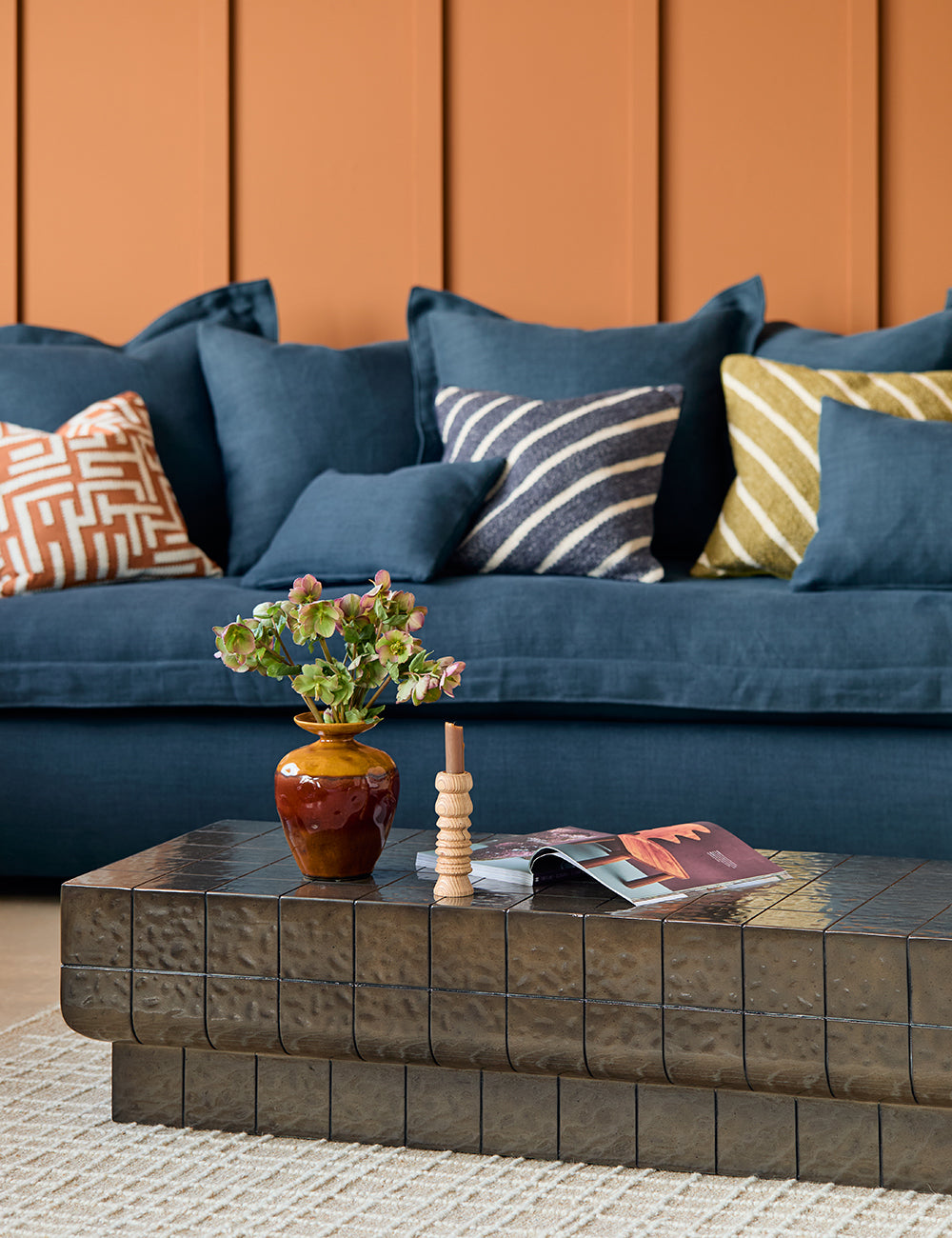 Penny 3 Seater in Washed Linen Denim