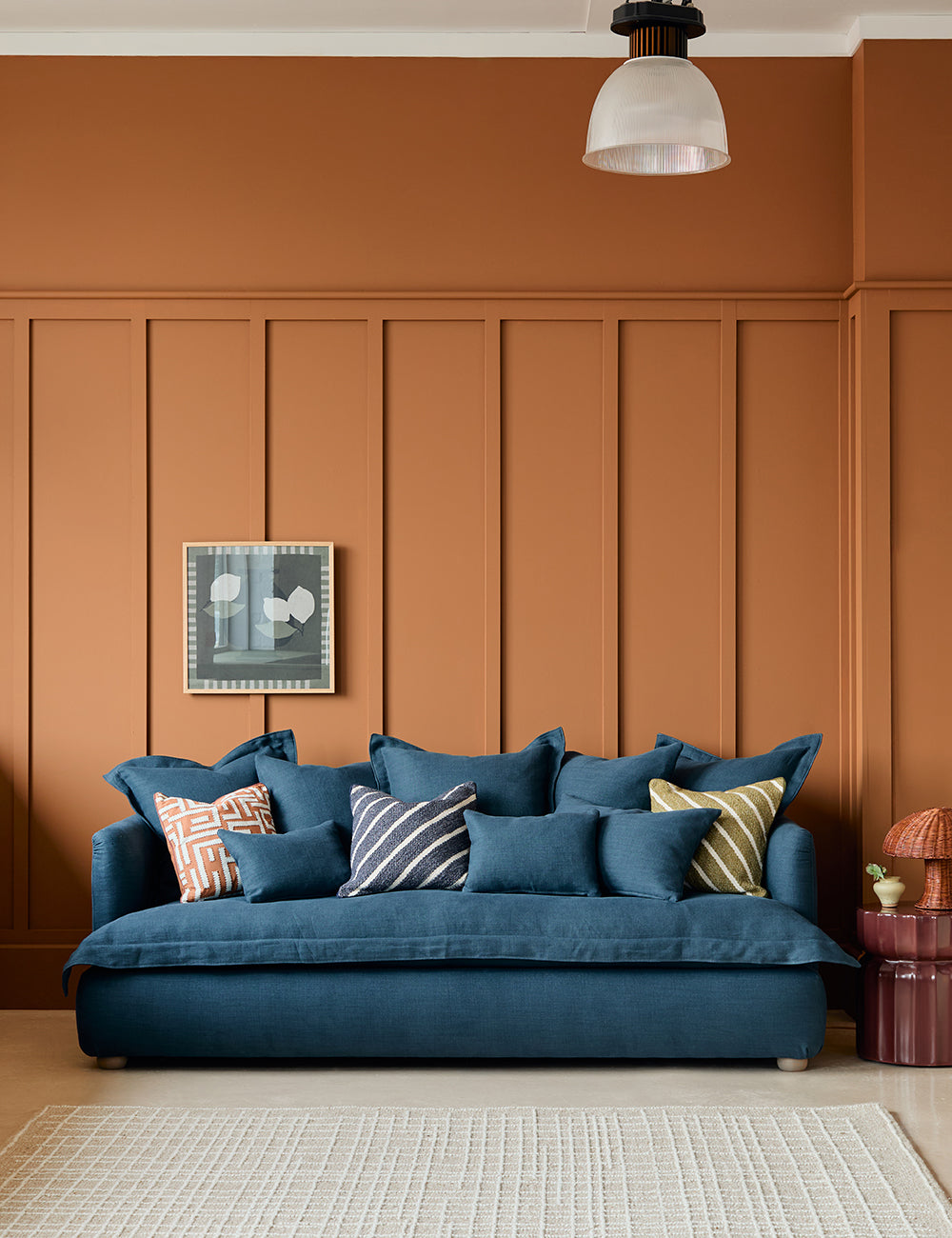 Penny 3 Seater in Washed Linen Denim