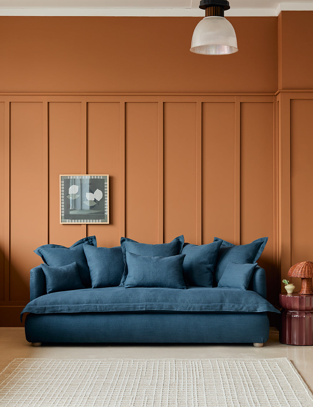 Penny 3 Seater in Washed Linen Denim