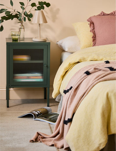 Small Simkin Bedside Cabinet in Olive Left Hand Opening
