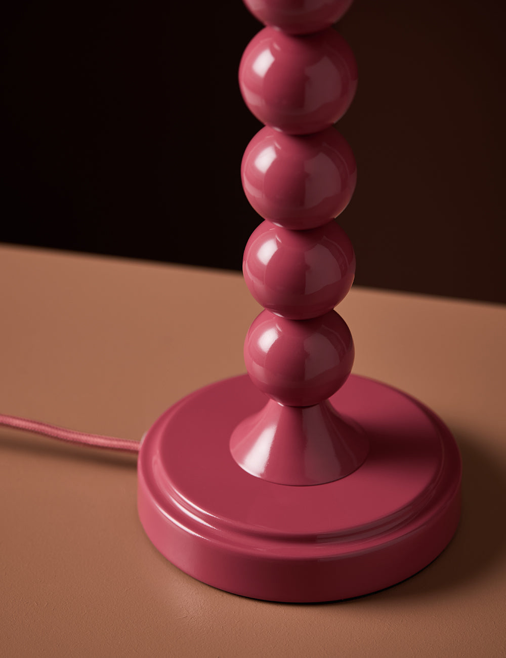 Thimble Lamp Base in Cherry Pink