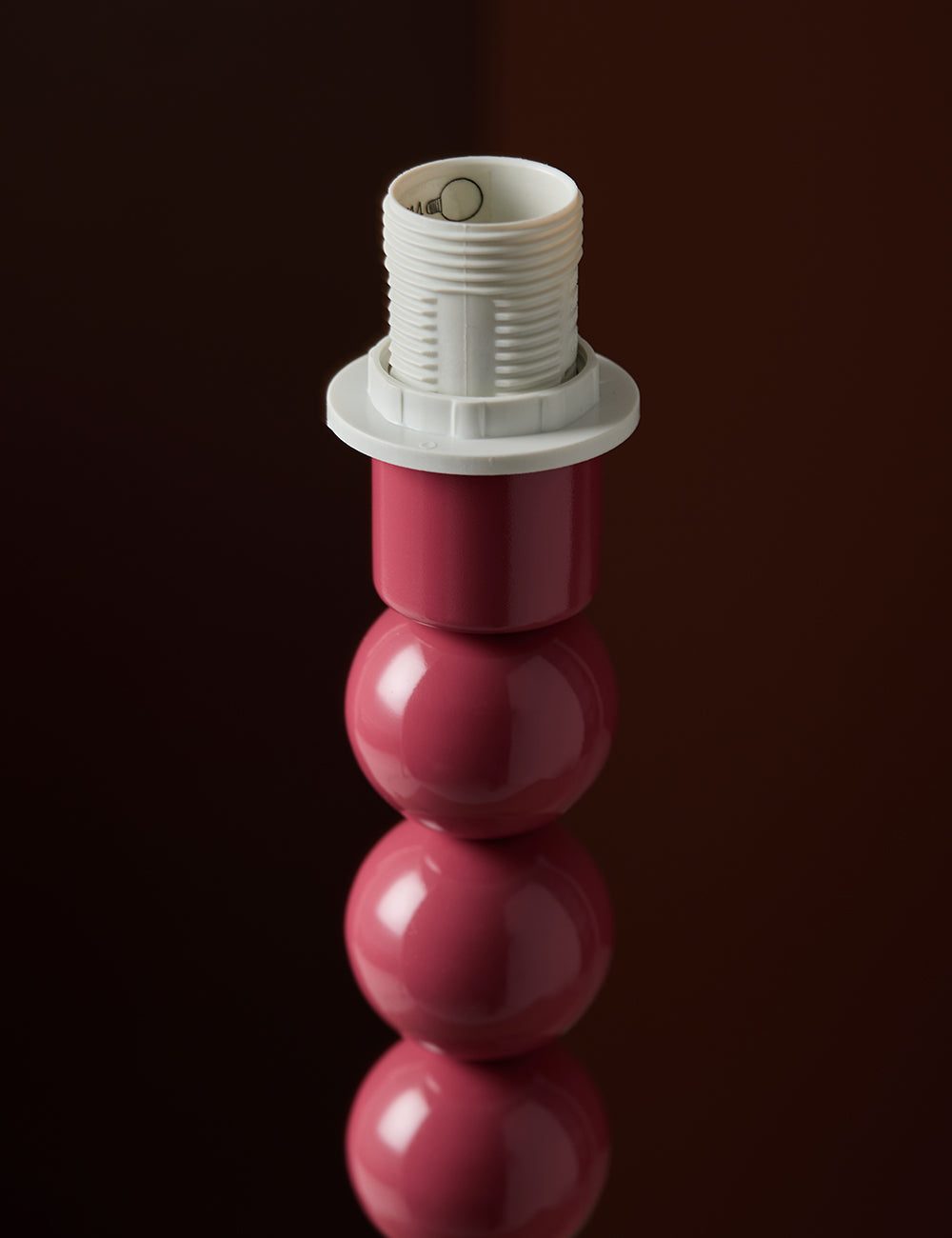 Thimble Lamp Base in Cherry Pink