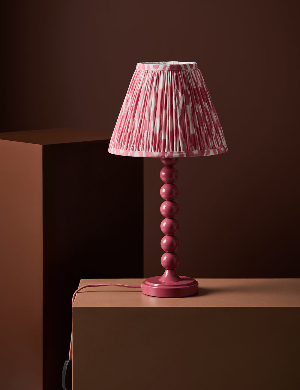 Thimble Lamp Base in Cherry Pink