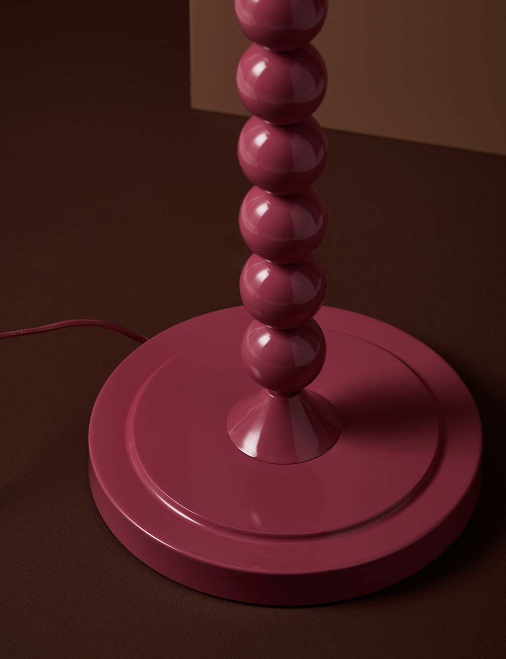 Thimble Lamp Base in Cherry Pink