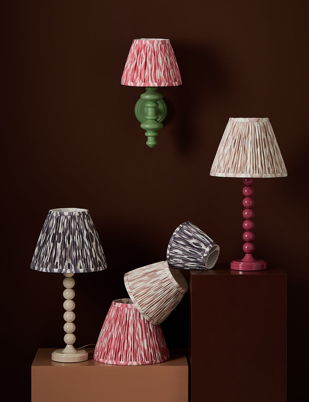 Thimble Lamp Base in Cherry Pink