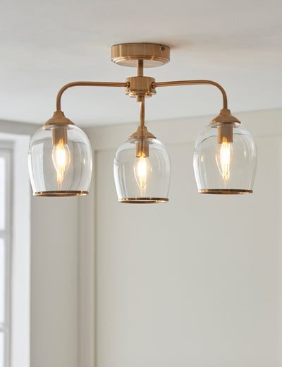 Fitzroy 3 Pendant Light Brushed Aged Brass