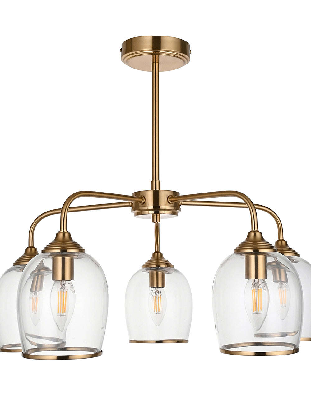 Fitzroy 5 Pendant Light Brushed Aged Brass
