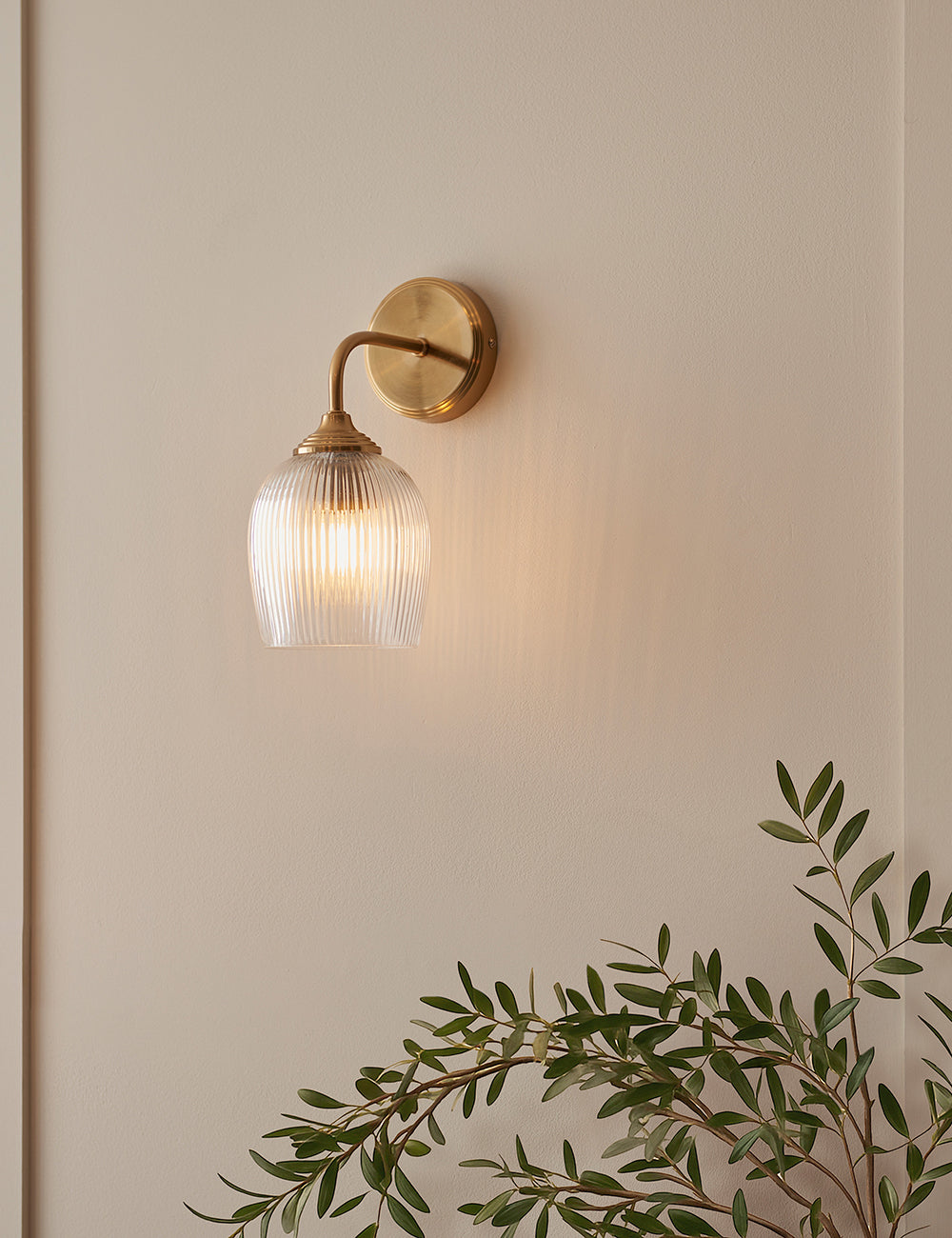Fitzroy Ribbed Pendant Light Brushed Aged Brass