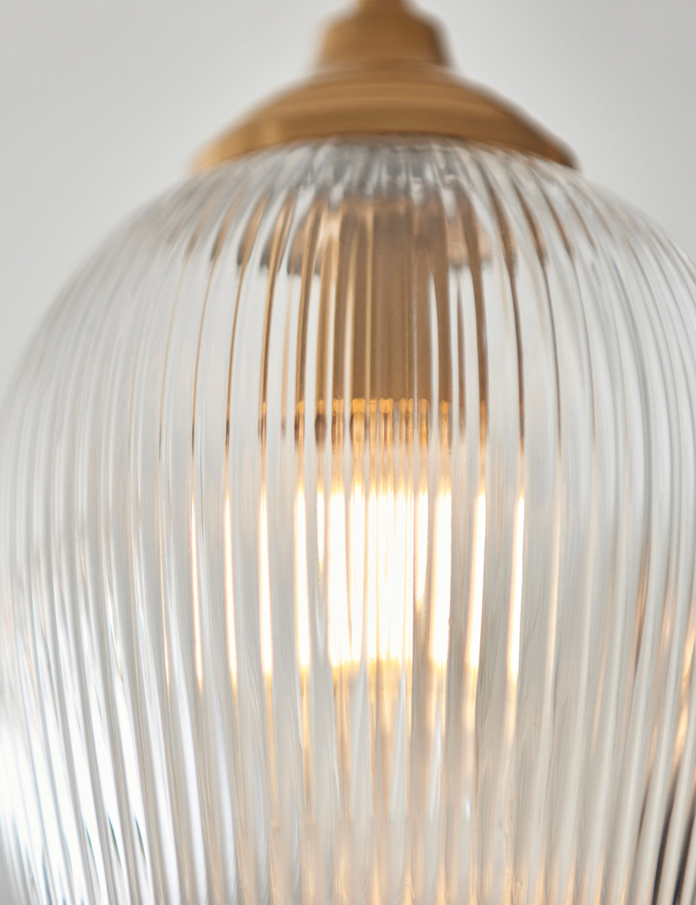 Fitzroy Ribbed 3 Ceiling Light Brushed Aged Brass