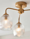 Fitzroy Ribbed 3 Ceiling Light Brushed Aged Brass