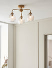 Fitzroy Ribbed 3 Ceiling Light Brushed Aged Brass