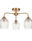 Fitzroy Ribbed 3 Ceiling Light Brushed Aged Brass