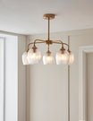 Fitzroy Ribbed 5 Pendant Light Brushed Aged Brass