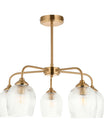 Fitzroy Ribbed 5 Pendant Light Brushed Aged Brass