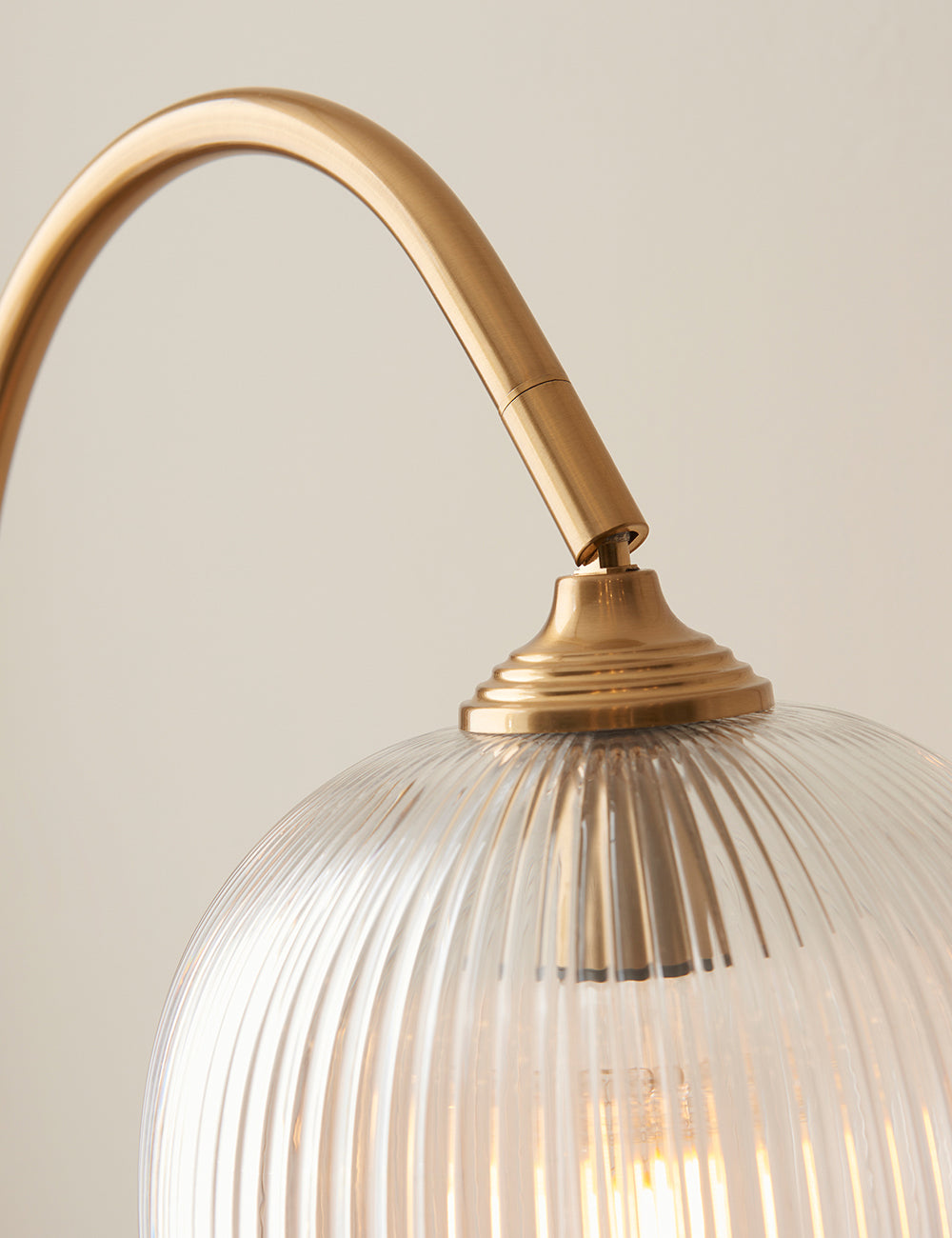 Fitzroy Ribbed Floor Light Brushed Aged Brass